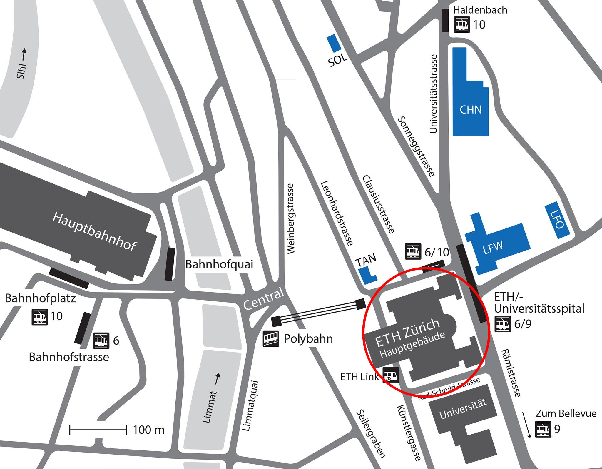 ETH Zurich Location Map